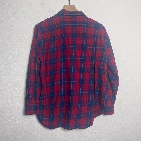 Madewell Edina Oversized Boyshirt Plaid Red Blue Button Front Shirt Women’s M - Picture 11 of 12